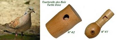 Appeaux (chilets) tourterelle des bois