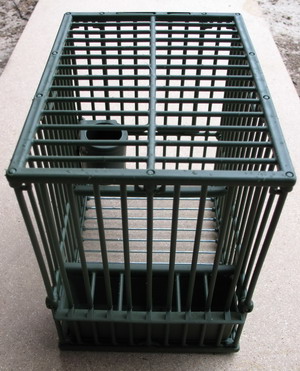 Cage à grive en plastique, face avant Cage à grive en plastique, face avant