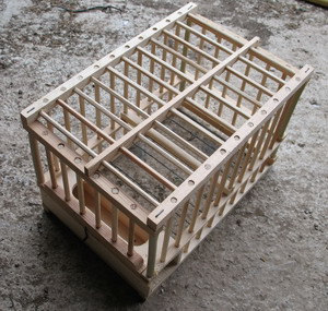 Cage à grive appelant en bois, ensemble Cage à grive appelant en bois, ensemble
